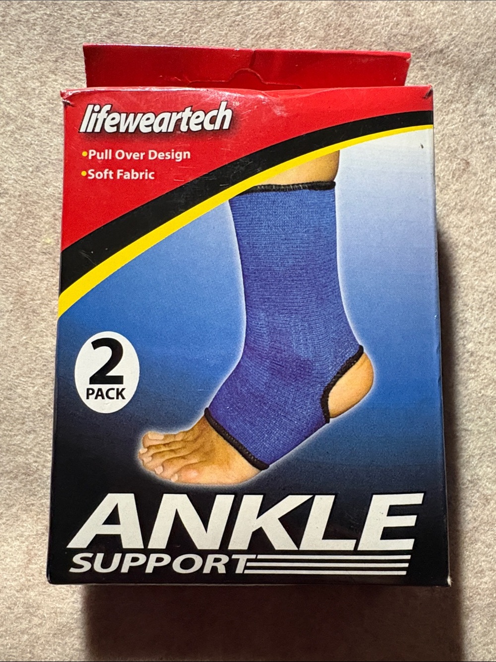 Blue Ankle Support Sleeve - 2 Pack